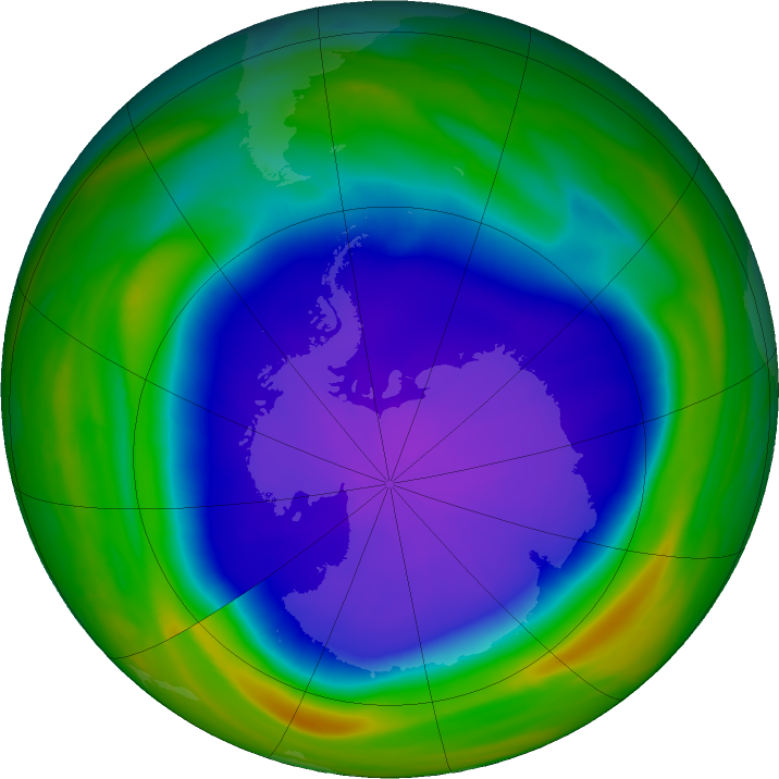 Antarctic ozone map for 28 September 2021